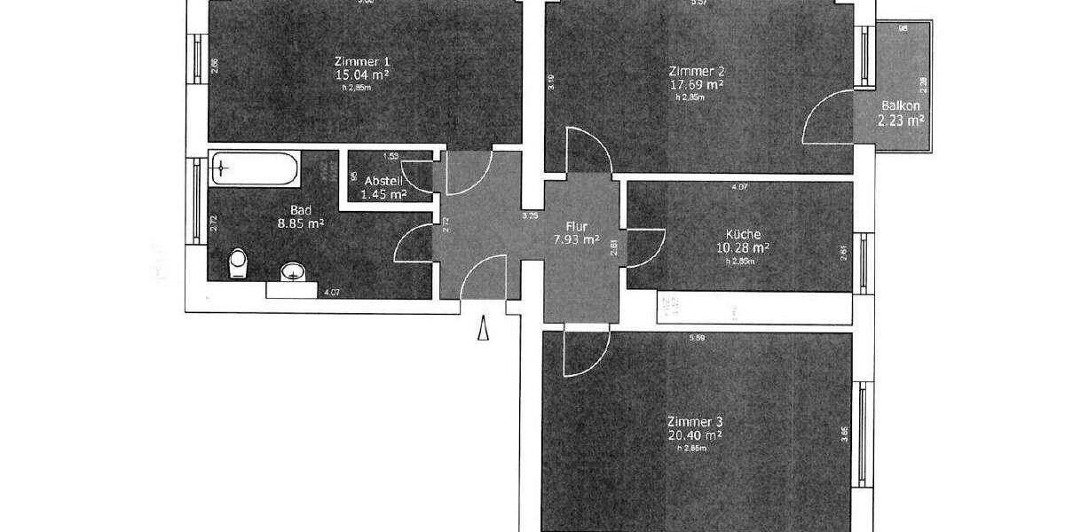 Etagenwohnung Dresden Albertstadt - 3 Zimmer, 84 m&sup2;, 1.012&euro; | Angebot:27305856